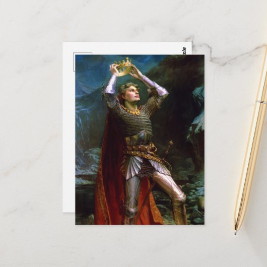 Koning Arthur door Charles Ernest Butler Briefkaart (Voorkant / Achterkant in situ)