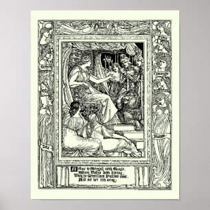  koning Arthur door Walter Crane Poster