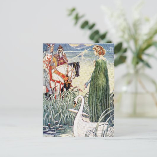 Koning Arthur en de Dame van het meer Briefkaart (Staand voorkant)