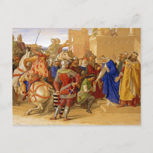 Koning Arthur en de Ridders van de Ronde Tafel Feestdagenkaart