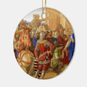 Koning Arthur en de Ridders van de Ronde Tafel Keramisch Ornament (Links)
