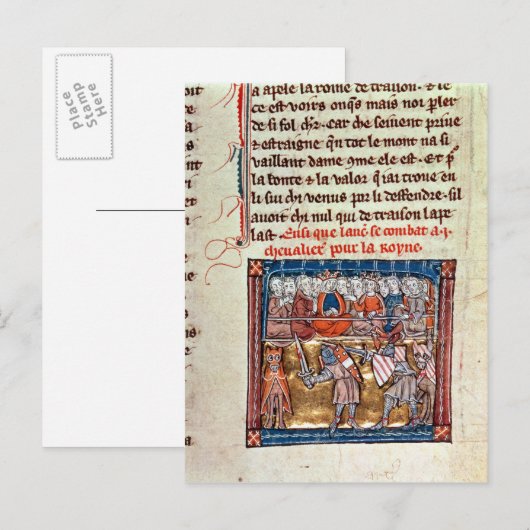 Koning Arthur en Guinevere kijken naar een Briefkaart (Voorkant / Achterkant)