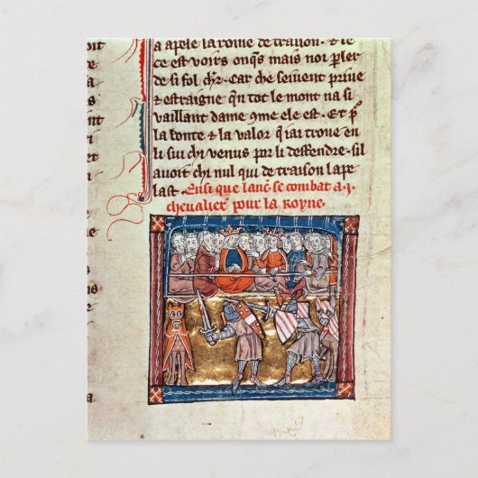 Koning Arthur en Guinevere kijken naar een Briefkaart (Voorkant)