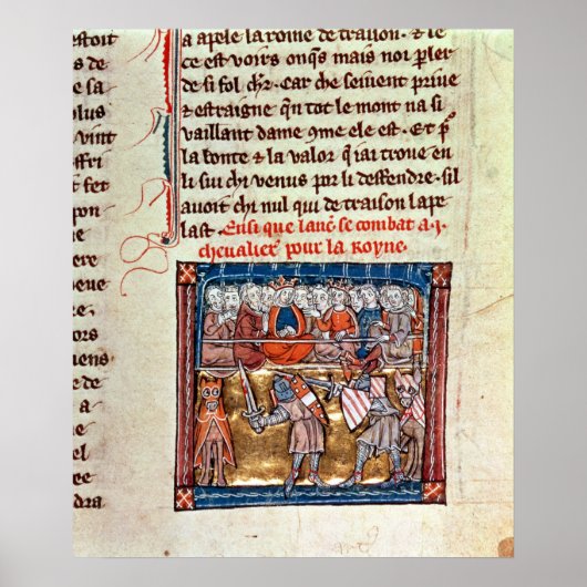 Koning Arthur en Guinevere kijken naar een Poster (Voorkant)