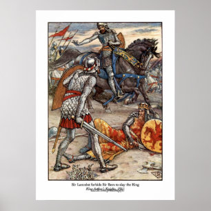 koning Arthur en Sir Lancelot Art Poster