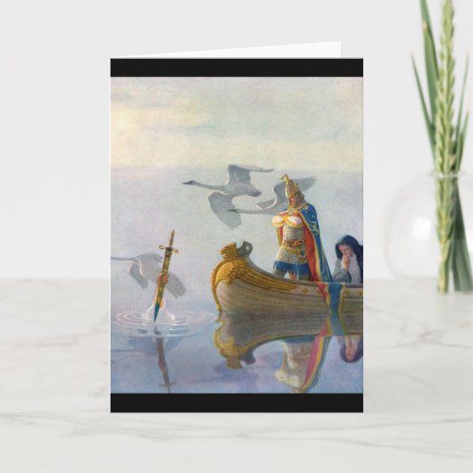 Koning Arthur & Excalibur, c. 1922 door N.C Wyeth Kaart (Voorkant)