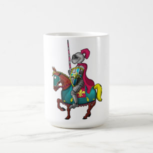Koning Arthur medievil ridder en paard Koffiemok