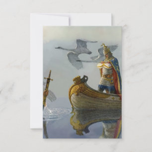 “Koning Arthur neemt het zwaard” door NC Wyeth Bedankkaart