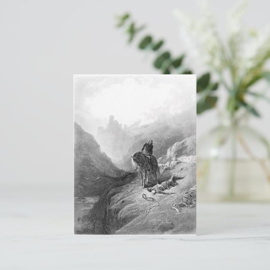 Koning Arthur ontdekt het Skelet Briefkaart (Staand voorkant)