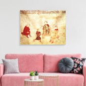 Koning Arthur op zijn troon omringd Canvas Afdruk (Insitu (Woonkamer))