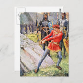 Koning Arthur trekt het zwaard van de Stone Briefkaart (Voorkant / Achterkant)