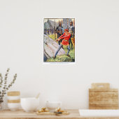 Koning Arthur trekt het zwaard van de Stone Poster (Keuken)