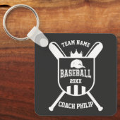 koning Baseball coach team einde seizoen aangepast Sleutelhanger (Voorkant)