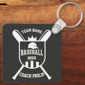 koning Baseball coach team einde seizoen aangepast Sleutelhanger (Achterkant)
