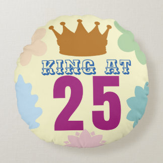 Koning bij 25 verjaardagskussen - 25e verjaardagsc rond kussen
