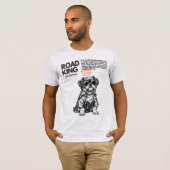 Koning Biker Hond Motorrijder T-shirt (Voorkant volledig)