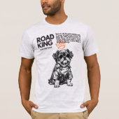 Koning Biker Hond Motorrijder T-shirt (Voorkant)