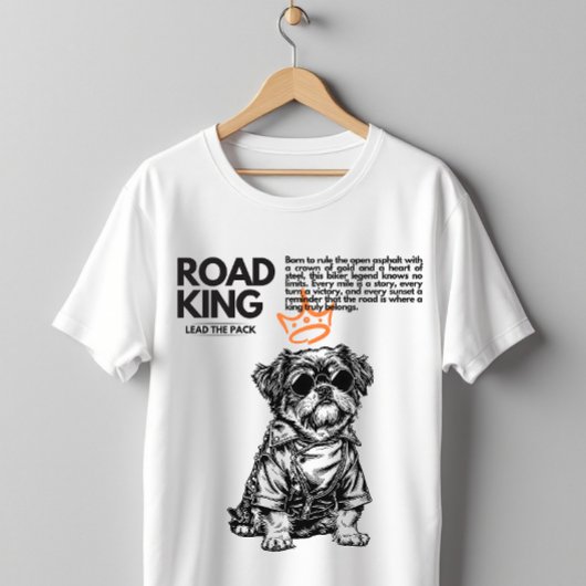Koning Biker Hond Motorrijder T-shirt