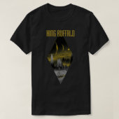 Koning Buffalo, zwart geel, zon, bergen Klassiek T-shirt (Design voorkant)