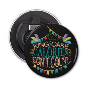 Koning Cake Mardi Gras Calories Tel geen grappige Button Flesopener