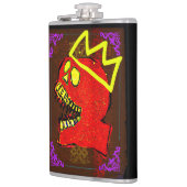 Koning Calavera Schedel pGeek NFT Kunst Heupfles (Links)
