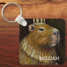 KONING CAPYBARA - PERSOONLIJKE DUBBELEZIJDIGE GRAP SLEUTELHANGER
