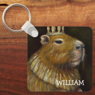KONING CAPYBARA - PERSOONLIJKE DUBBELEZIJDIGE GRAP SLEUTELHANGER