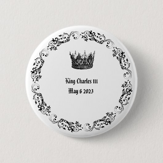 Koning Charles 111, 6 mei 2023 Coronation Button (Voorkant)