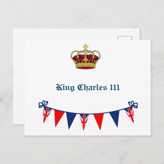 Koning Charles 111 Kroon Feestdagenkaart (Voorkant / Achterkant)