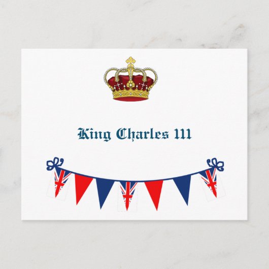 Koning Charles 111 Kroon Feestdagenkaart (Voorkant)