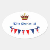 Koning Charles 111 Kroon Ovale Sticker (Voorkant)