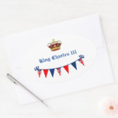 Koning Charles 111 Kroon Ovale Sticker (Envelop)