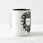 Koning Charles 111  Kroonzwart/wit Tweekleurige Koffiemok (Voorkant links)