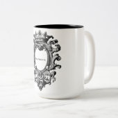 Koning Charles 111  Kroonzwart/wit Tweekleurige Koffiemok (Voorkant rechts)