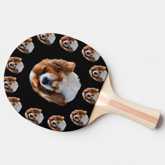 Koning Charles Cavalier Spaniel Dog Face Pattern Tafeltennisbatje (Zijkant)
