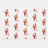 Koning Charles Cavalier Spaniel Kerst Hond Plaid Inpakpapier Vel (Voorkant 2)