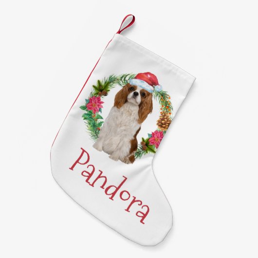 Koning Charles Cavalier spaniel kerstmis Kleine Kerstsok (Voorkant (Hangend))