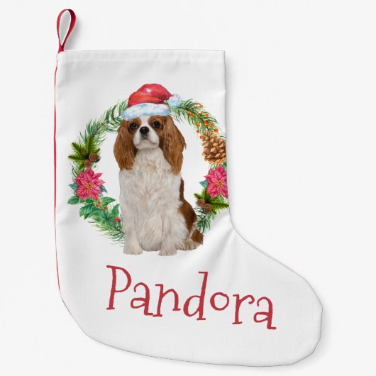 Koning Charles Cavalier spaniel kerstmis Kleine Kerstsok (Voorkant)