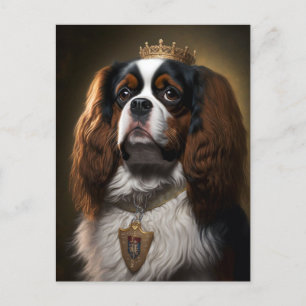 Koning Charles Cavalier Spaniel met kroonBriefkaar Briefkaart