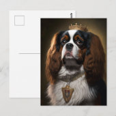 Koning Charles Cavalier Spaniel met kroonBriefkaar Briefkaart (Voorkant / Achterkant)