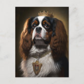 Koning Charles Cavalier Spaniel met kroonBriefkaar Briefkaart (Voorkant)