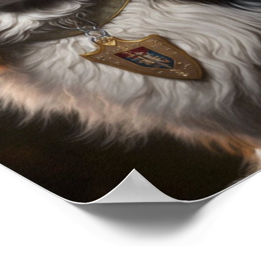 Koning Charles Cavalier Spaniel met kroonPoster Poster (Hoek)