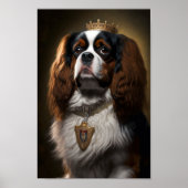 Koning Charles Cavalier Spaniel met kroonPoster Poster (Voorkant)