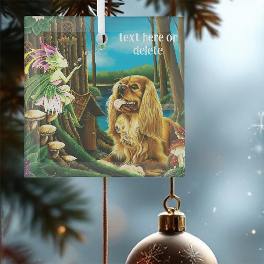 Koning Charles Cavalier Spaniel Sprite Fantasy Glas Ornament