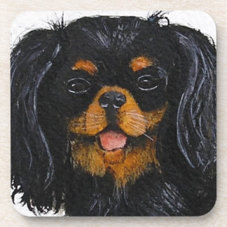 Koning Charles Cavalier Spaniel zwart en tan Drankjes Onderzetter