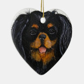 Koning Charles Cavalier Spaniel zwart en tan Keramisch Ornament (Rechts)