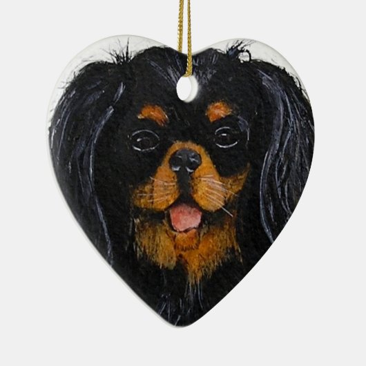 Koning Charles Cavalier Spaniel zwart en tan Keramisch Ornament (Rechts)