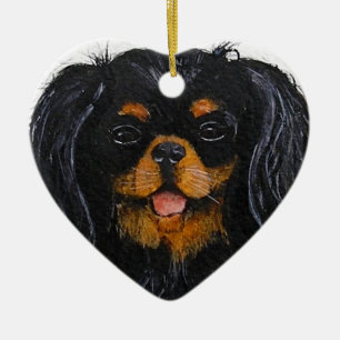 Koning Charles Cavalier Spaniel zwart en tan Keramisch Ornament