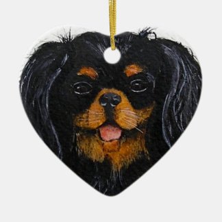Koning Charles Cavalier Spaniel zwart en tan Keramisch Ornament