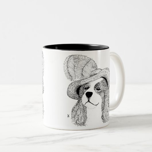 Koning Charles en het Fancy Pet Tweekleurige Koffiemok (Voorkant rechts)